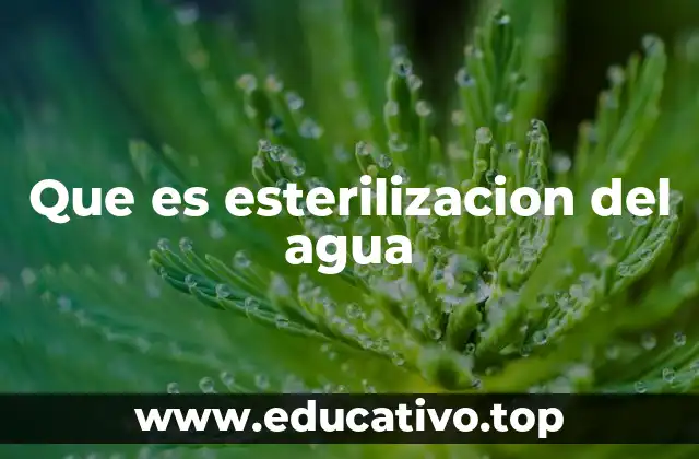 Que es esterilizacion del agua