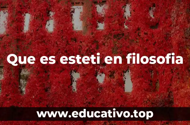 Que es esteti en filosofia