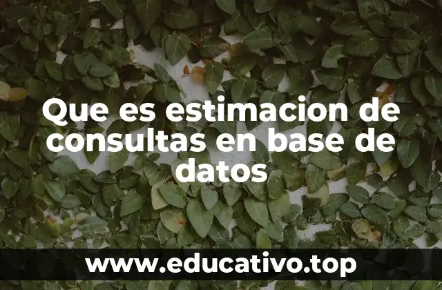 Que es estimacion de consultas en base de datos