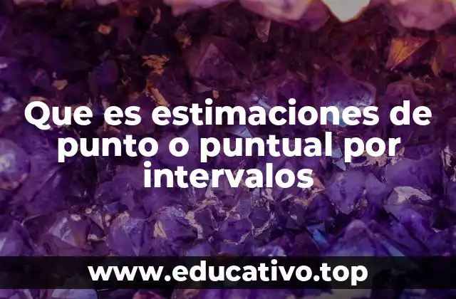 Que es estimaciones de punto o puntual por intervalos