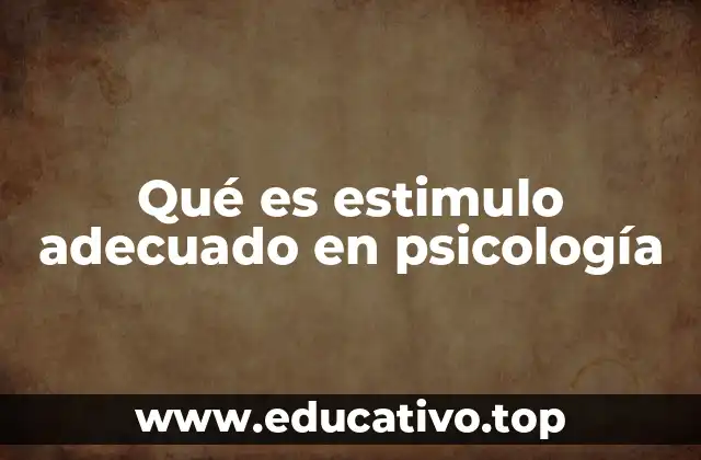 Qué es estimulo adecuado en psicología