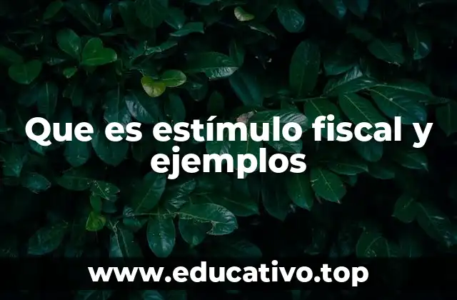 Que es estímulo fiscal y ejemplos