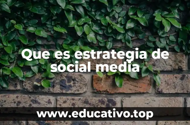 Que es estrategia de social media