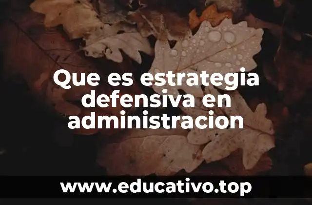 Cómo las organizaciones utilizan estrategias defensivas para mantener su posición