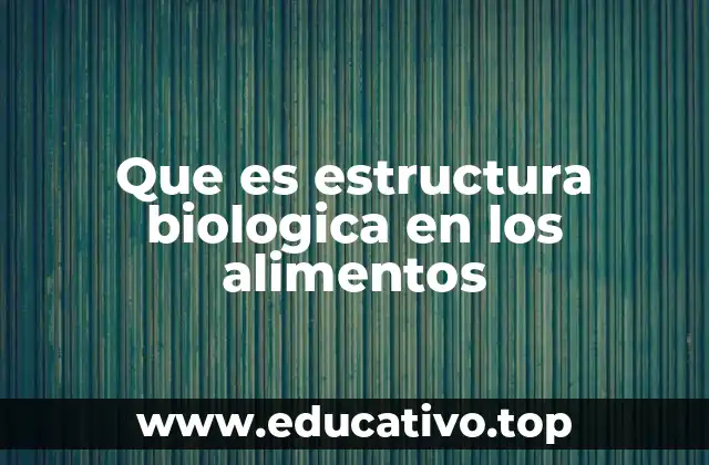 Que es estructura biologica en los alimentos