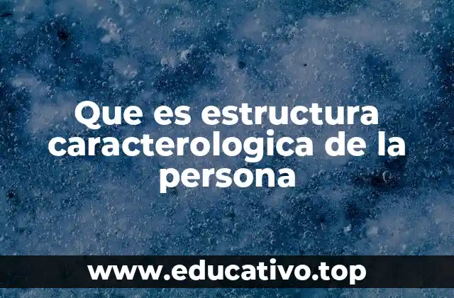 Que es estructura caracterologica de la persona