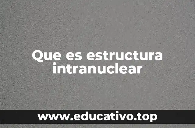 Que es estructura intranuclear
