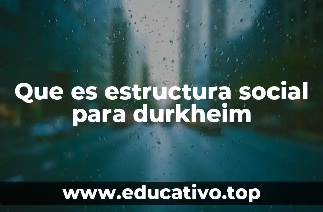 Que es estructura social para durkheim
