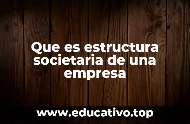 Que es estructura societaria de una empresa