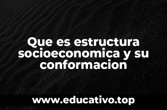 Que es estructura socioeconomica y su conformacion