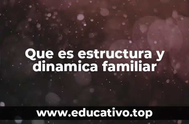 Que es estructura y dinamica familiar