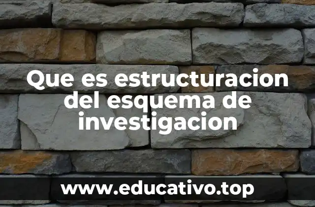 Que es estructuracion del esquema de investigacion