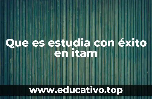 Que es estudia con éxito en itam