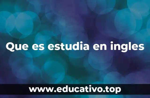 Que es estudia en ingles