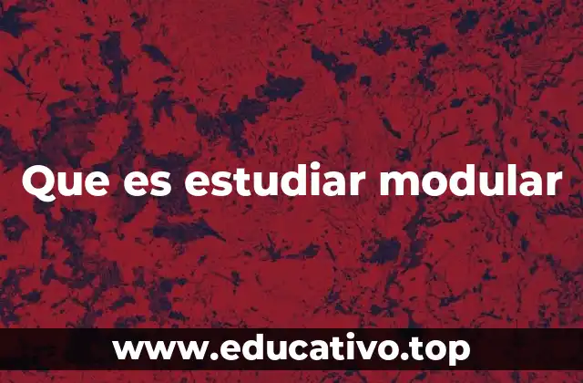 Que es estudiar modular