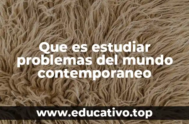 Que es estudiar problemas del mundo contemporaneo