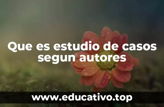 Que es estudio de casos segun autores