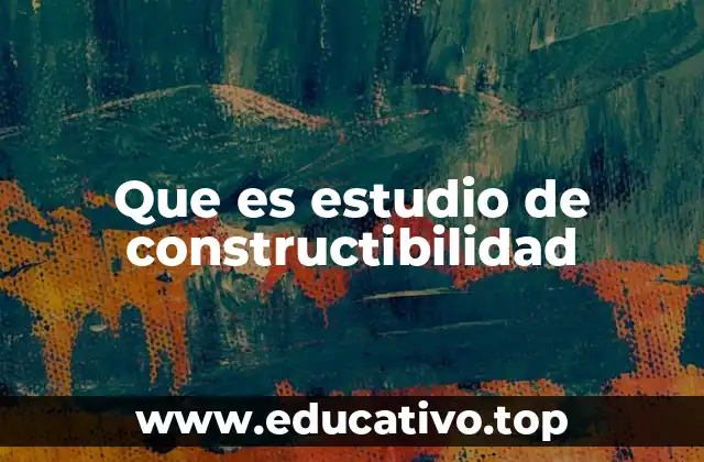 Que es estudio de constructibilidad