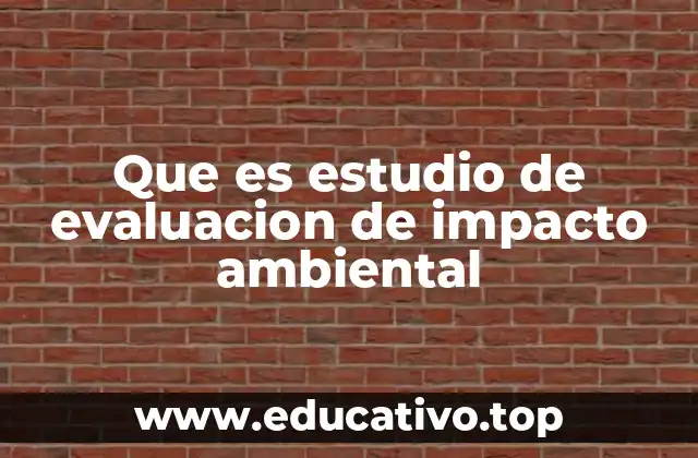Que es estudio de evaluacion de impacto ambiental