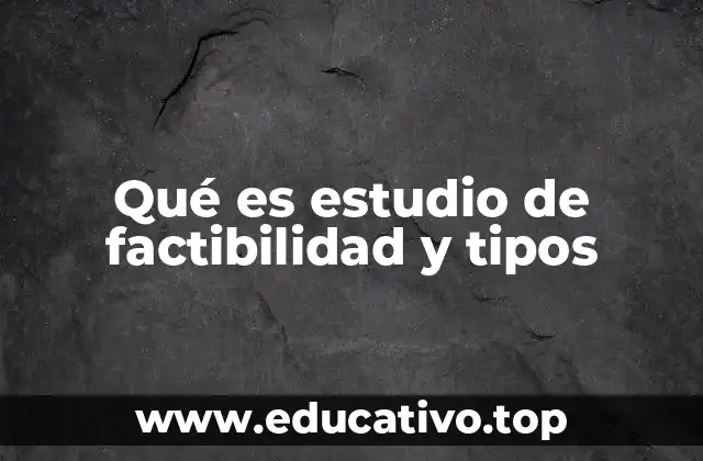 Qué es estudio de factibilidad y tipos