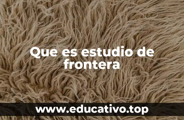 Que es estudio de frontera