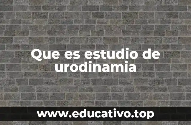 Que es estudio de urodinamia