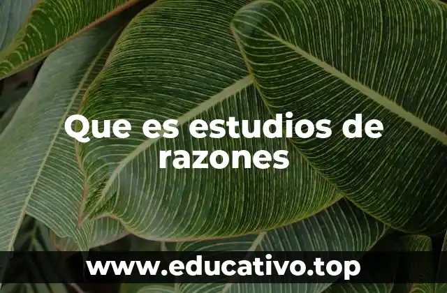 Que es estudios de razones