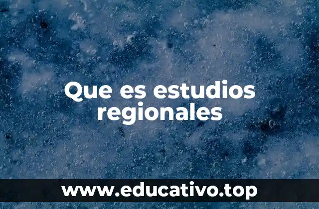 Que es estudios regionales