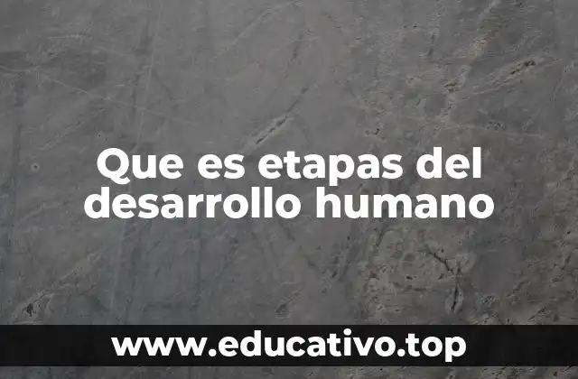 Que es etapas del desarrollo humano