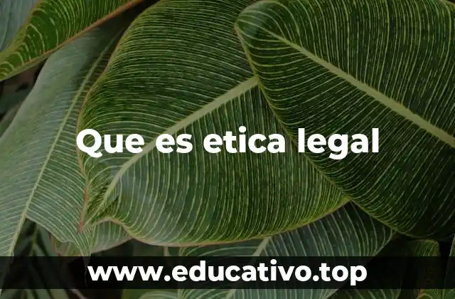 Que es etica legal