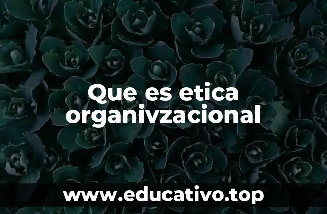 Que es etica organivzacional