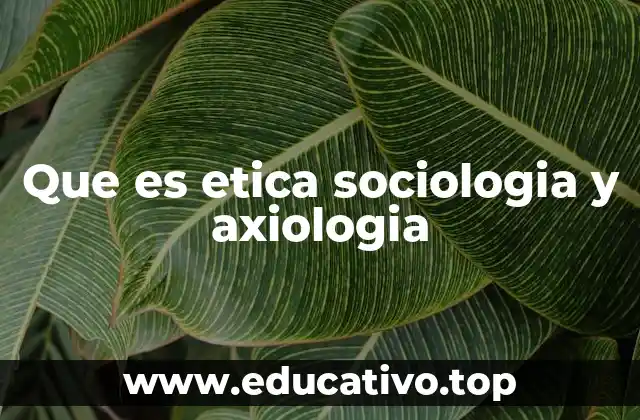 Que es etica sociologia y axiologia