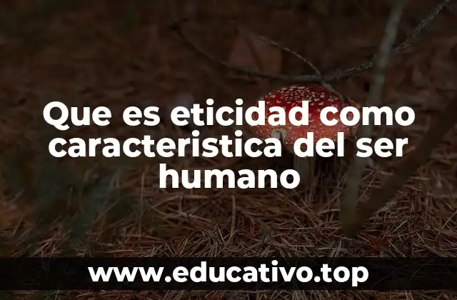 Que es eticidad como caracteristica del ser humano