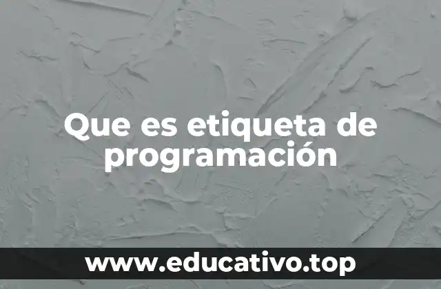Que es etiqueta de programación
