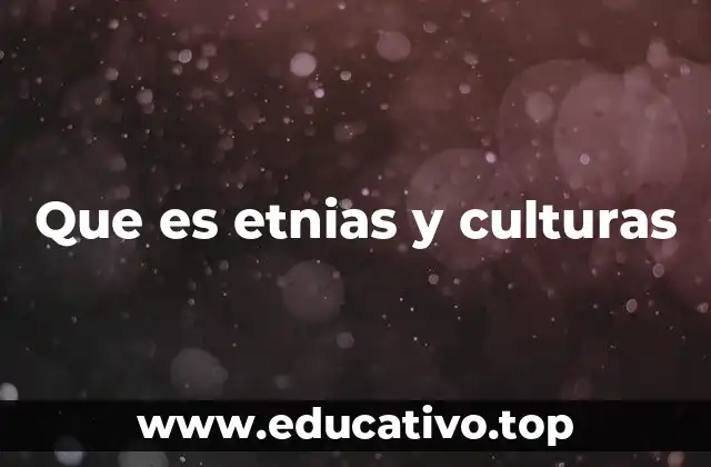 Que es etnias y culturas