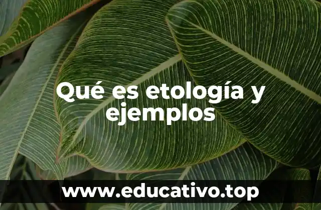 Qué es etología y ejemplos