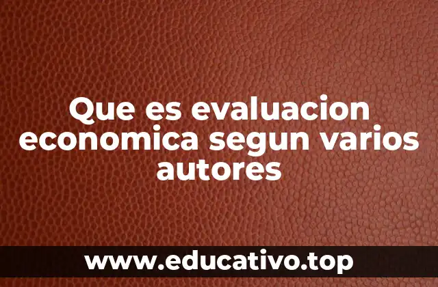 Que es evaluacion economica segun varios autores