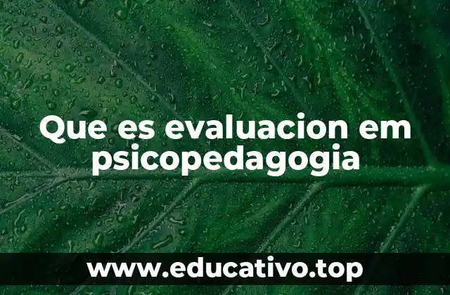 Que es evaluacion em psicopedagogia