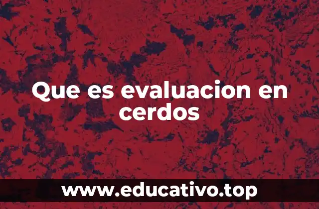 Que es evaluacion en cerdos