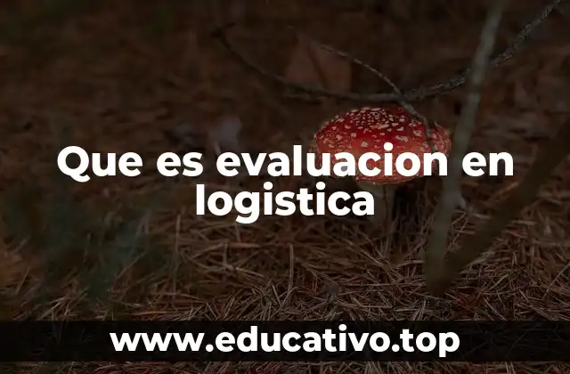 Que es evaluacion en logistica