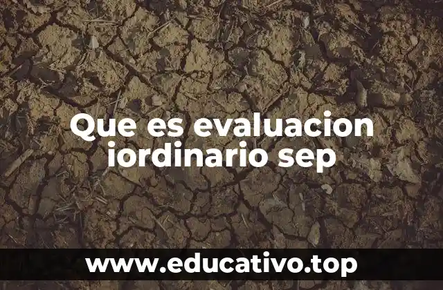 Que es evaluacion iordinario sep