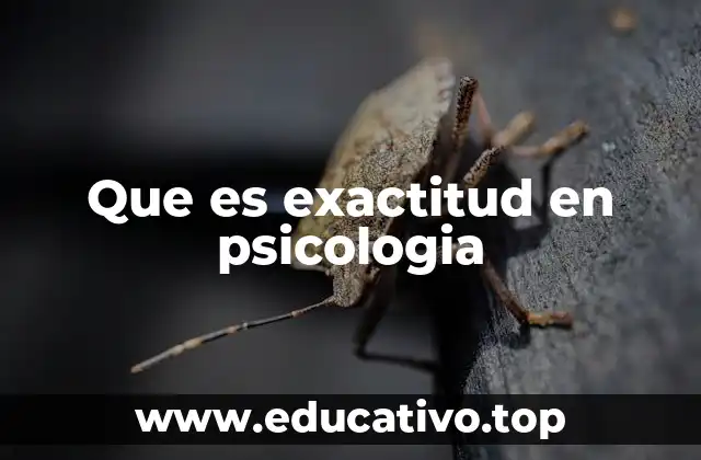 Que es exactitud en psicologia