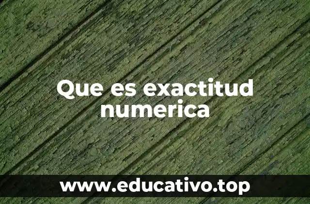 Que es exactitud numerica