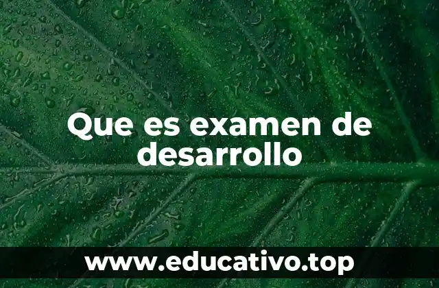 Que es examen de desarrollo