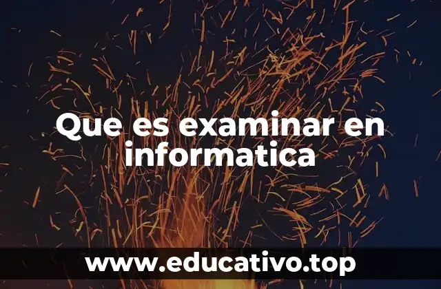 Que es examinar en informatica