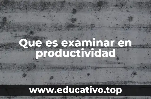 Que es examinar en productividad