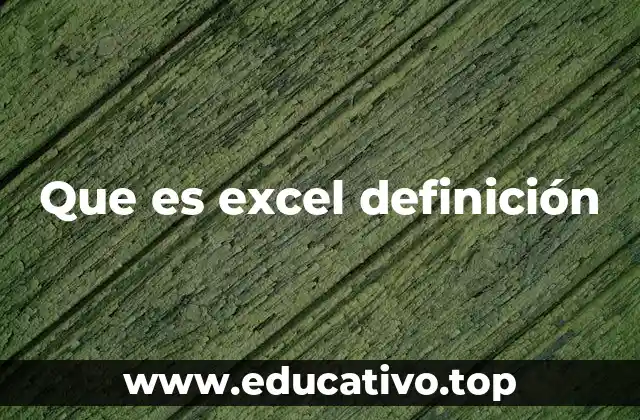 Que es excel definición