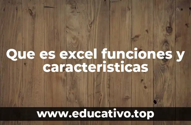 Que es excel funciones y caracteristicas