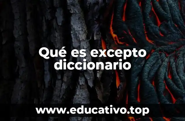 Qué es excepto diccionario