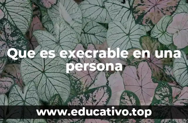 Que es execrable en una persona